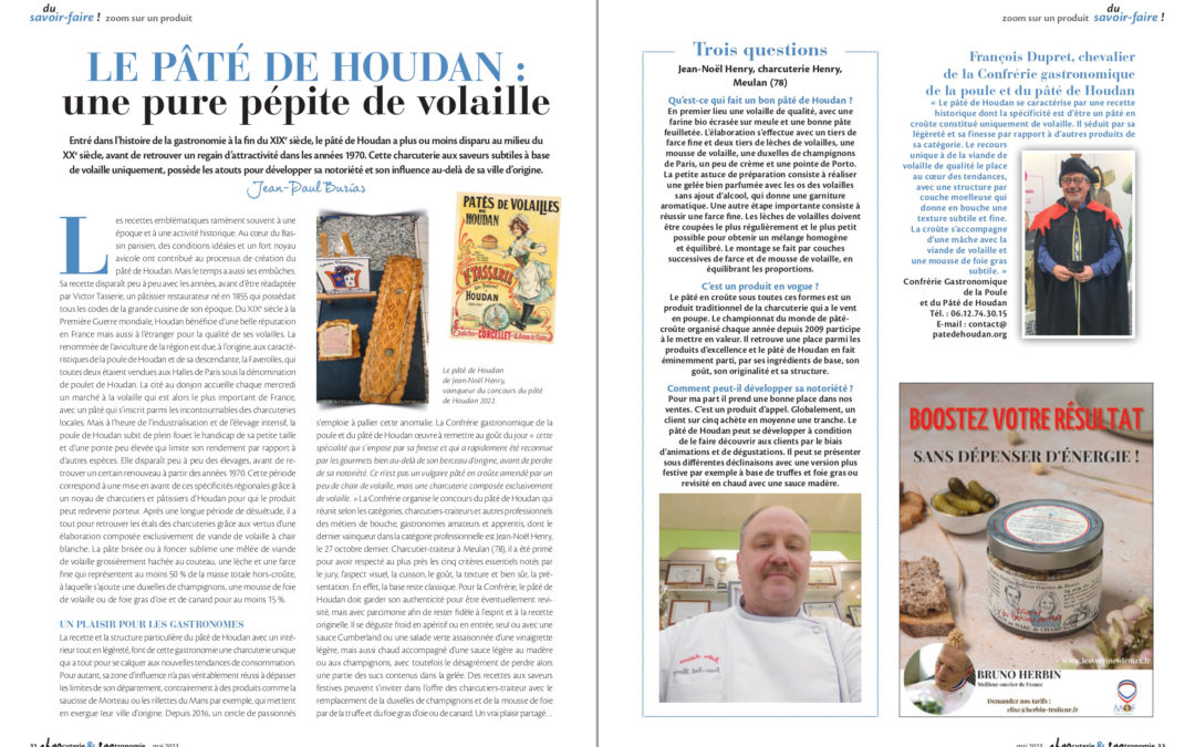 Article paru ce mois-ci dans le magazine Charcuterie & Gastronomie