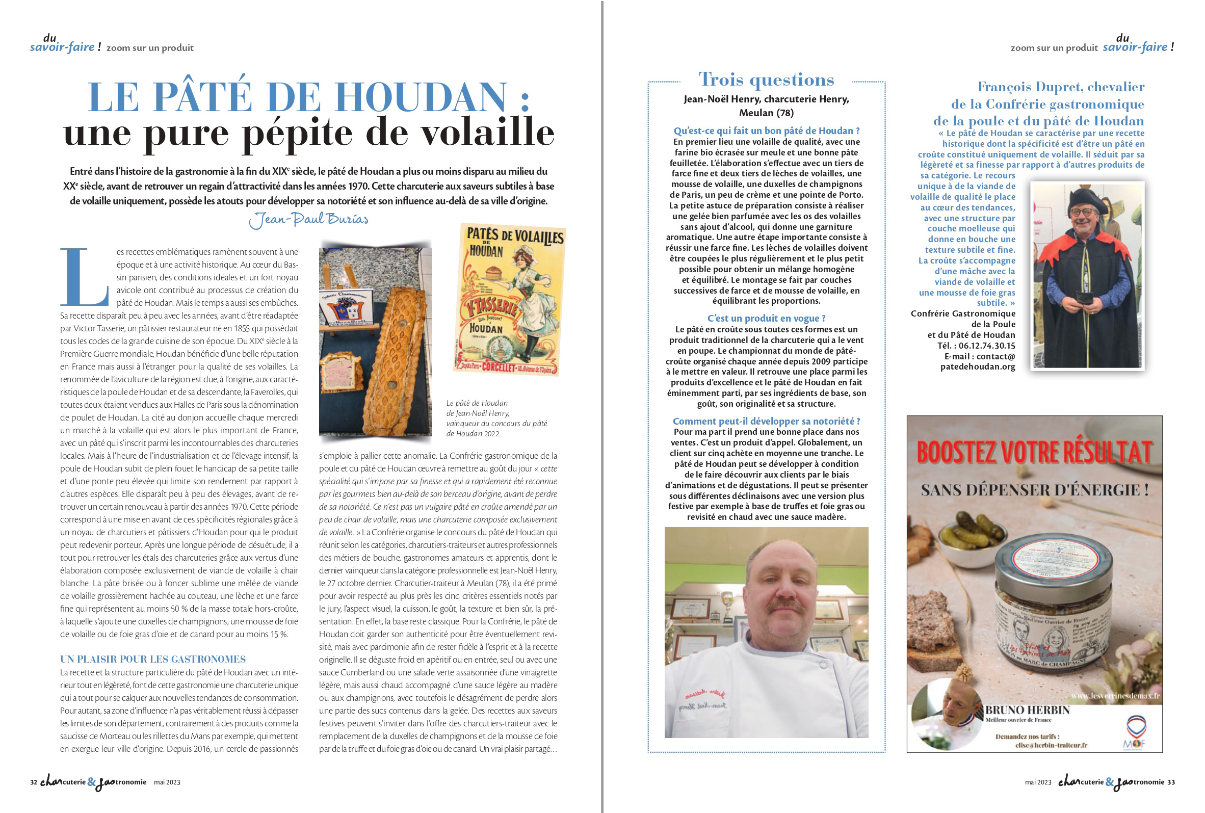 Article paru ce mois-ci dans le magazine Charcuterie & Gastronomie