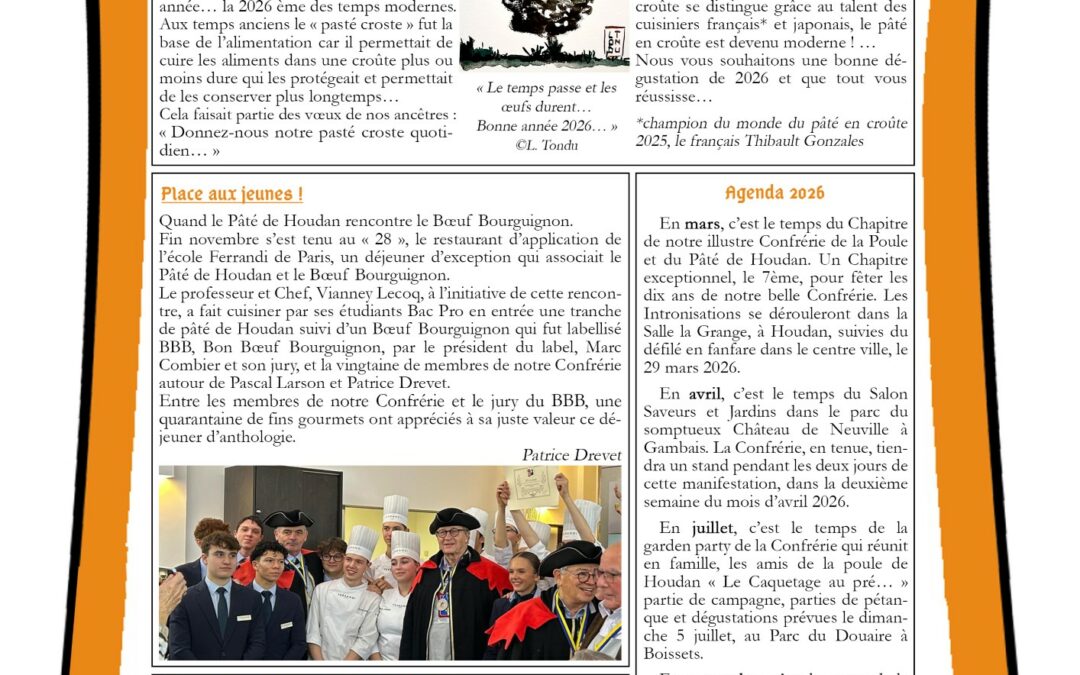 Édition de La Tranche N°4 – Le journal de la Confrérie gastronomique de la Poule et du Pâté de Houdan